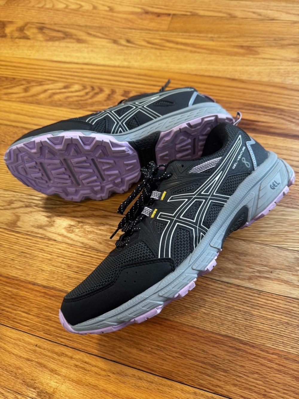 Asics Gel Venture 8 Womens Black Mesh Athletic Trail Running Sneaker Shoes Sz 11